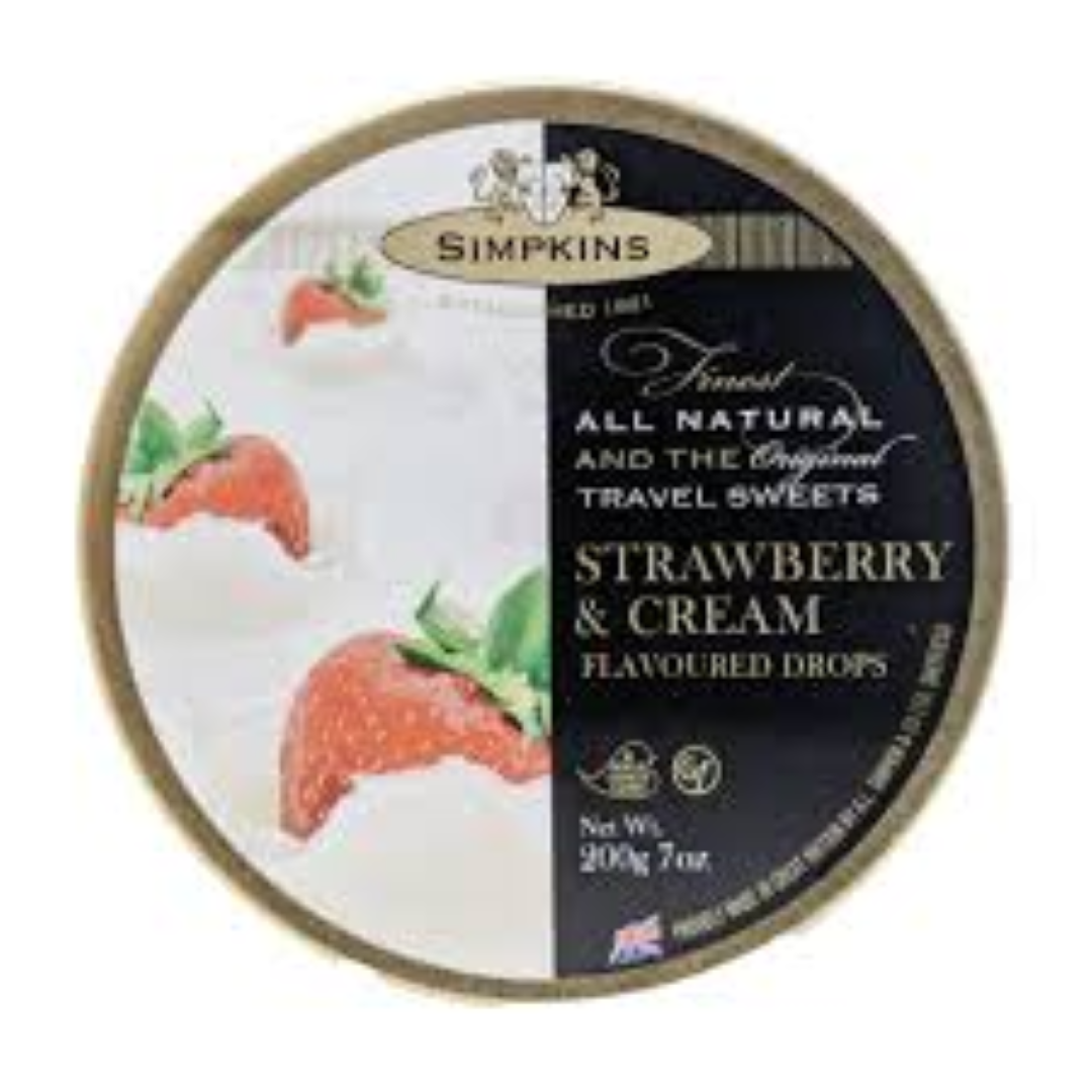 SIMPKINS STRAWBERRY & CREAM DROPS 200G